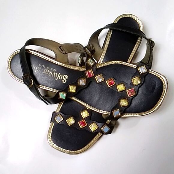 VINTAGE SOFWEAR SHOES HOUSTON TEXAS LEATHER RHINESTONE SHOES - Picture 1 of 9